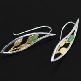 Wholesale-Leaves-925-Silver-Drop-indian-earring (2)